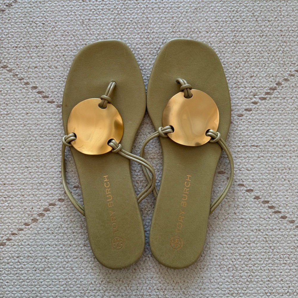Tory Burch Patos Olive Green Sandals